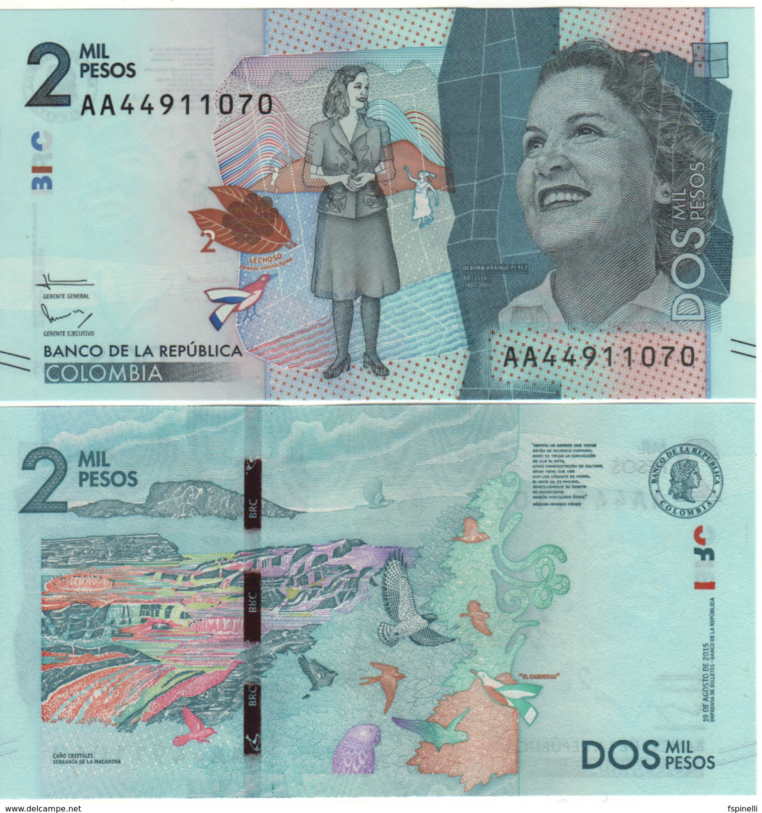 COLOMBIA  New  2000 Pesos    Pnew   (2016)    UNC - Colombia