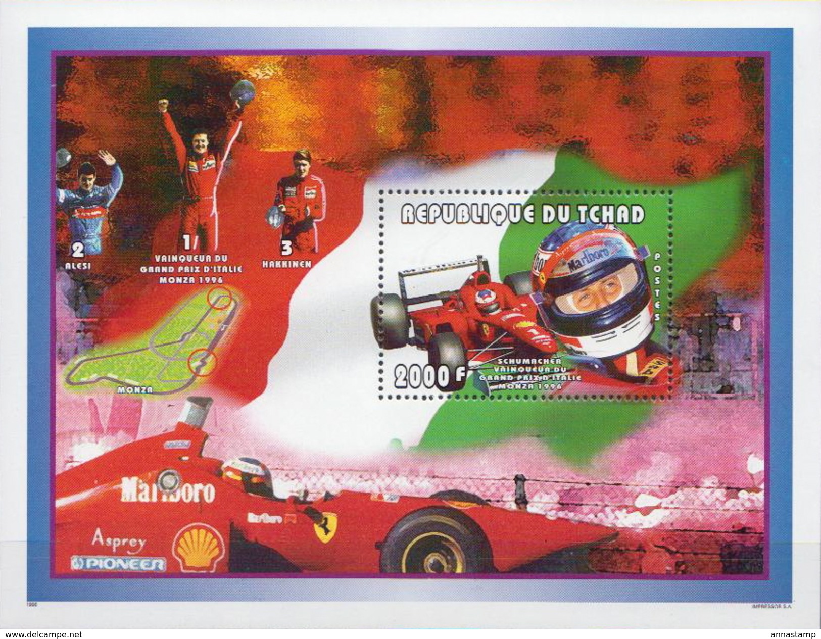 Chad MNH Formula 1, Michael Schumacher, Ferrari Sheetlet And 2 SSs - Cars