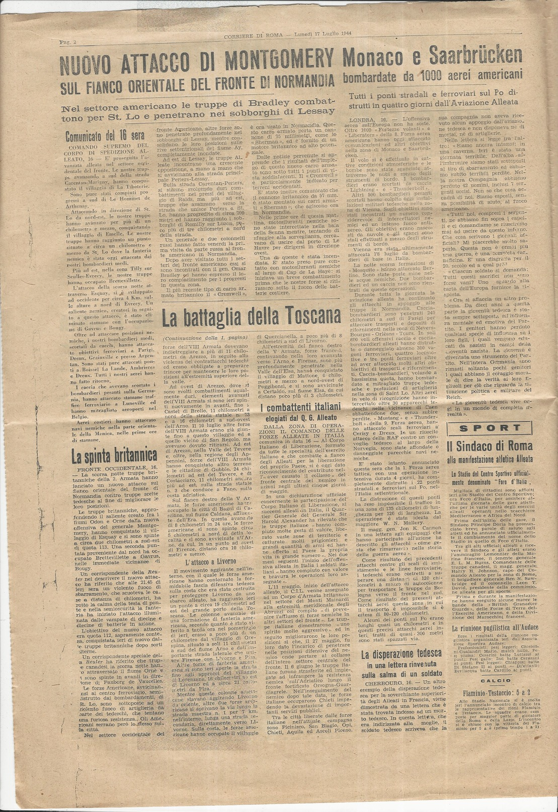 Quotidiano Del 1944 Rastrellamenti Zona Di AREZZO Gubbio Costacciaro Castellina In Chianti Morrona Terricciola  + ANZIO - Sonstige & Ohne Zuordnung