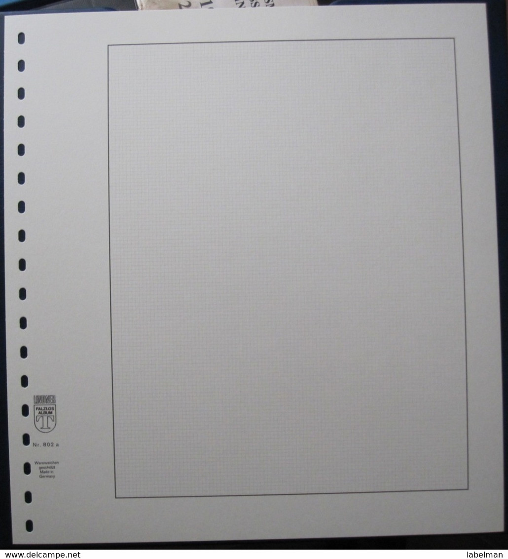 STAMP LINDNER COLLECTOR ALBUM PAGES 10 PCS WHITE BACKGROUND 296 X 272mm 18 Ring Perforation PAGES 802-a - Blank Pages