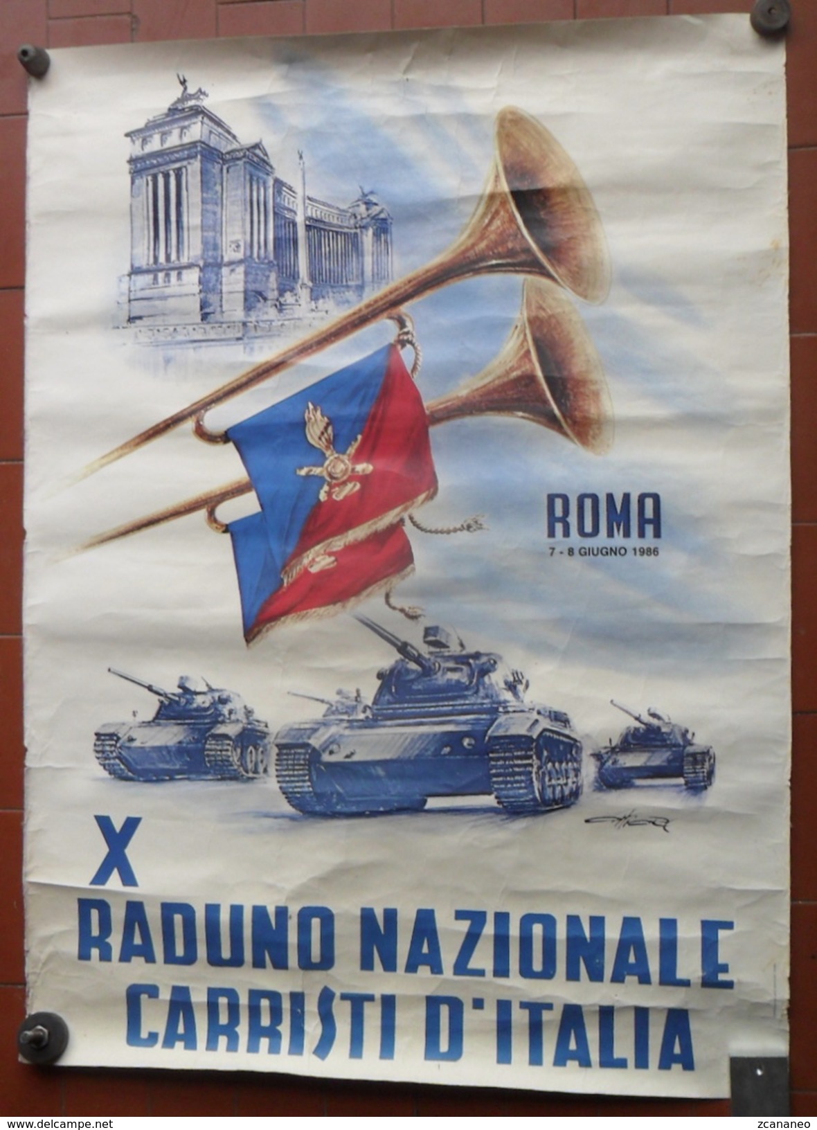 *MANIFESTO POSTER  ROMA 1986 DEL RADUNO NAZIONALE DEI CARRISTI - - Altri & Non Classificati