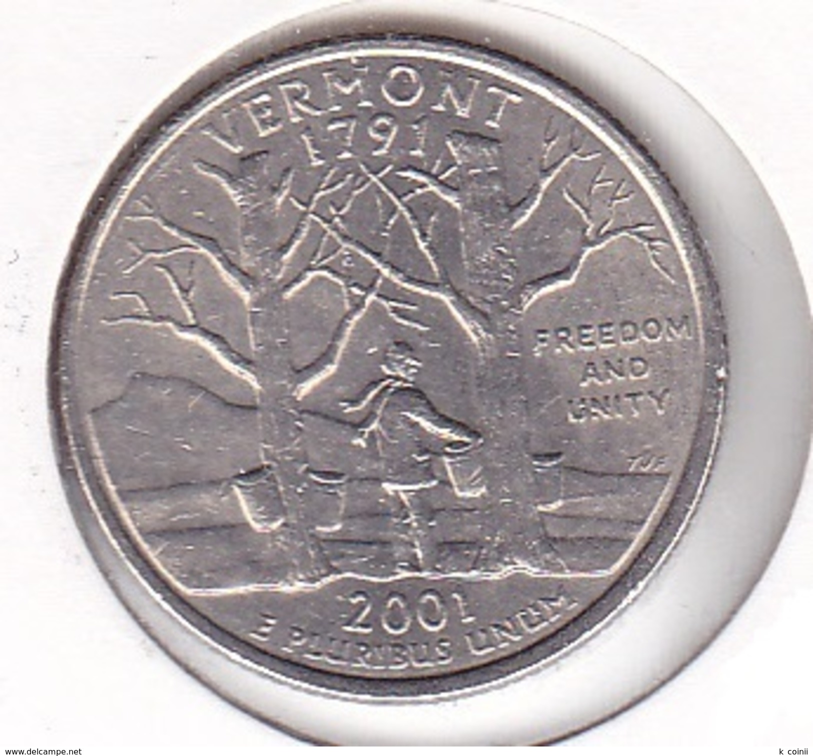 USA  United States - Quarter Vermont 2001 D - XF/SUP - 1999-2009: State Quarters