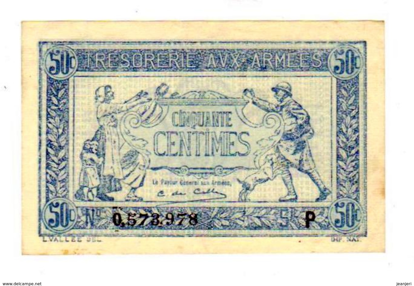 Trèsorerie Aux  Armèes  - Cinquante Centimes 1917-1919 - 1917-1919 Trésorerie Aux Armées