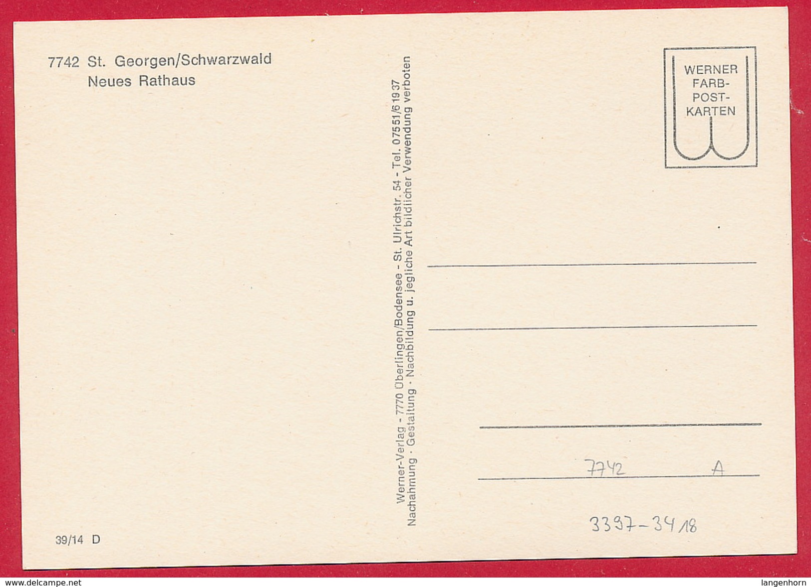 AK St. Georgen Im Schwarzwald ~ Um 1975 - Autres & Non Classés