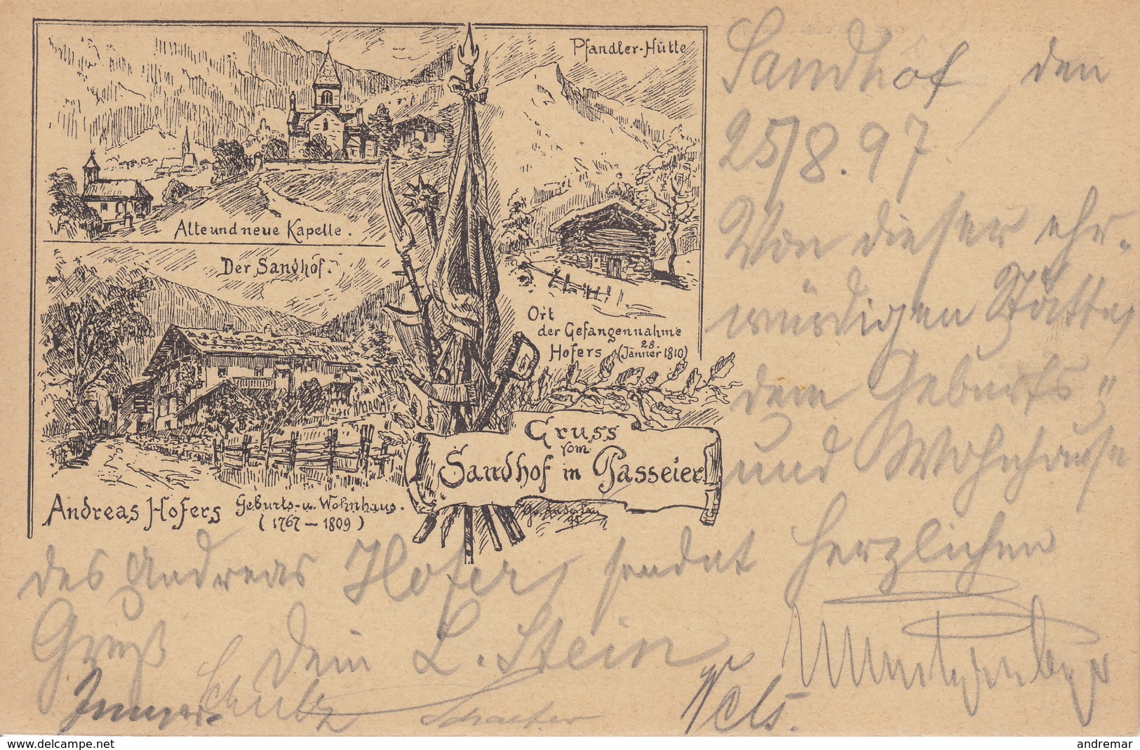 PASSEIER - GRUSS VOM SANDHOF IN PASSEIER Sehr Schöne, 1897 Gelaufene Ansichtskarte - Other & Unclassified