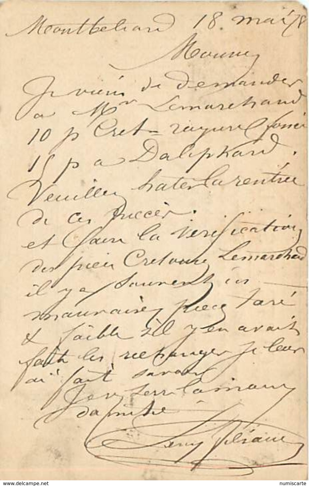 Cpa Précurseur 1878 De MONTBELIARD 25 à Rouen - Montbéliard