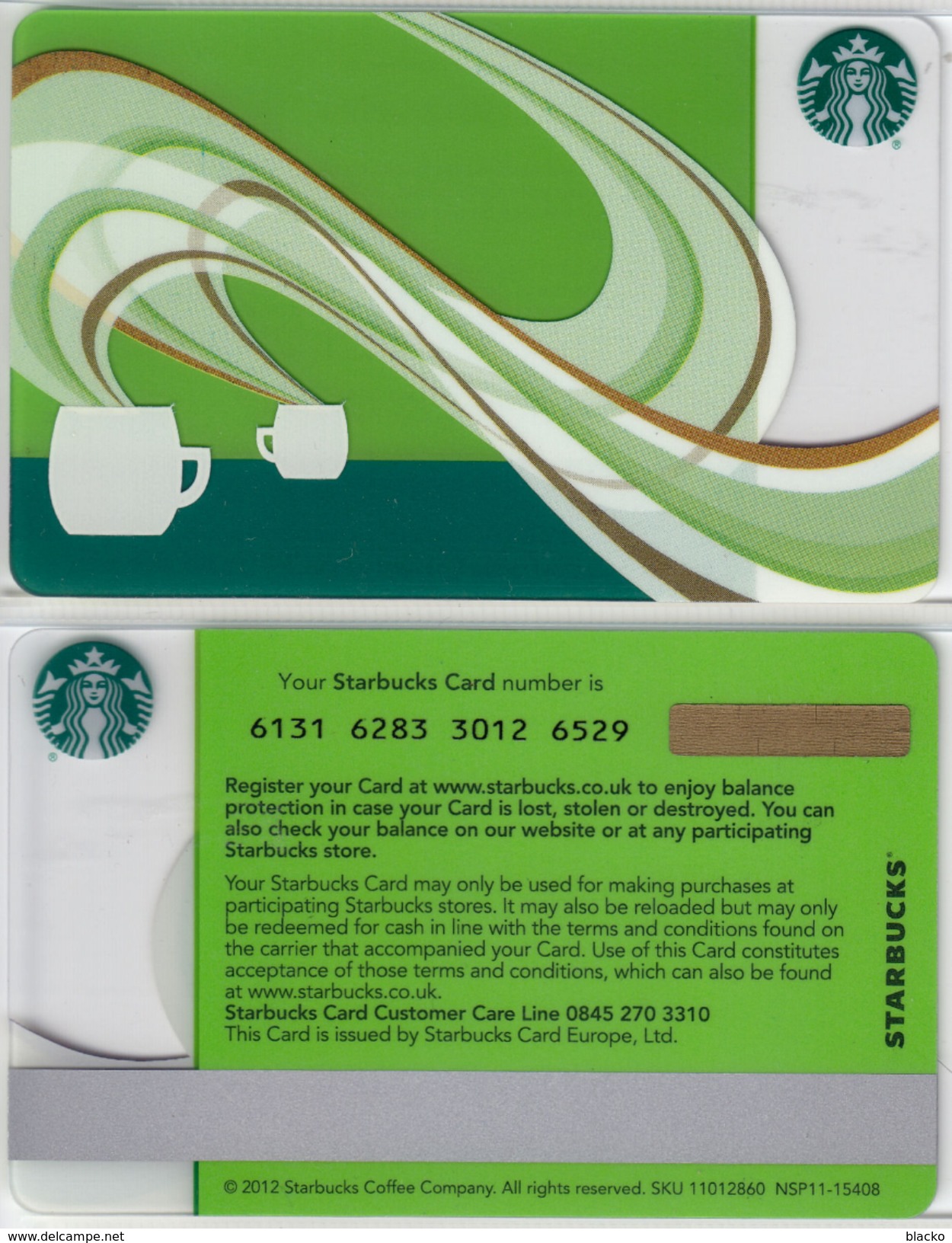 Starbucks - UK - 2012 - CN 6131 SB92 Coffee Aroma - Gift Cards