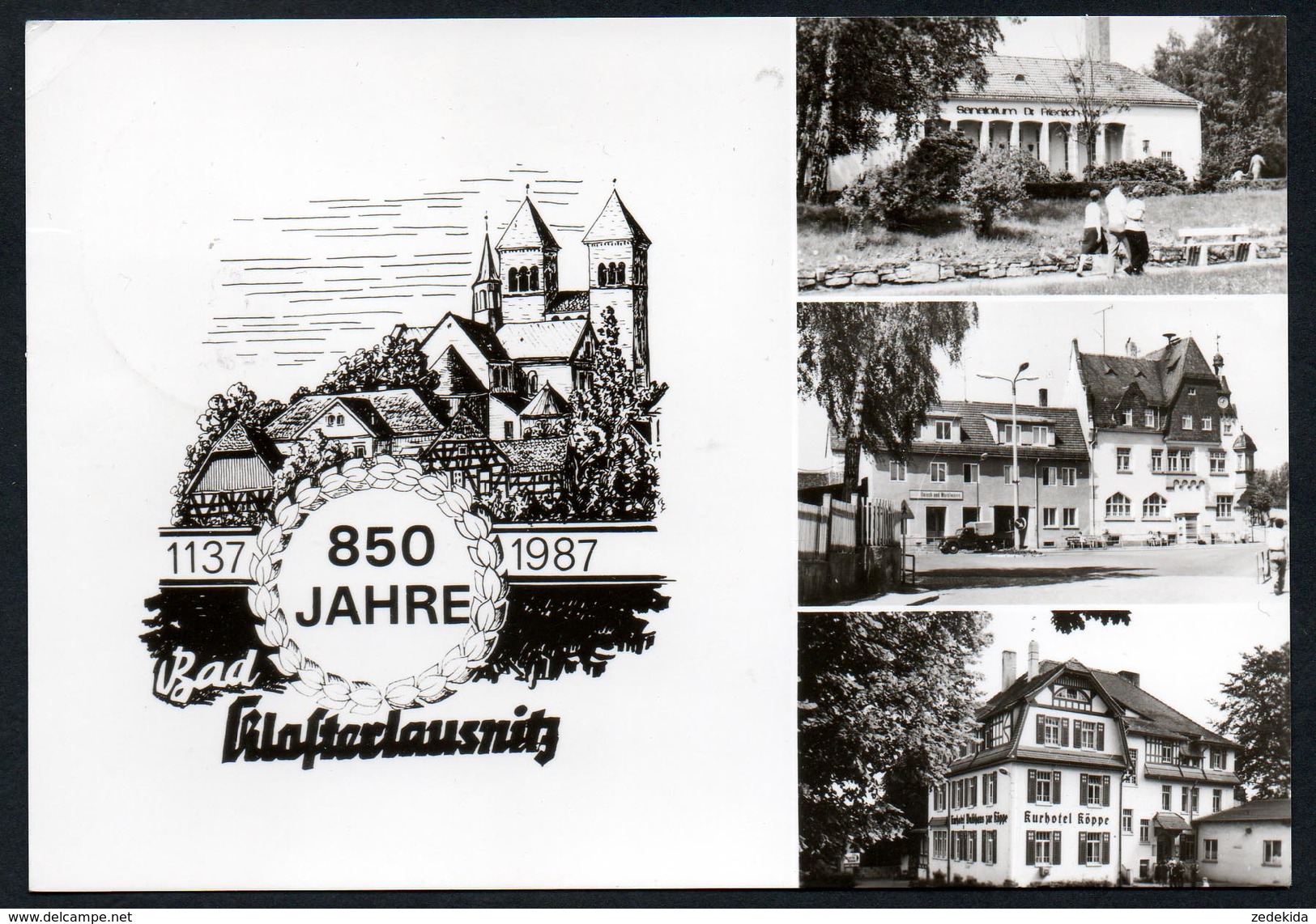 A0219 - Alte MBK Ansichtskarte - Anlaßkarte 850 Jahre Bad Klosterlausnitz - Gel 1987 Sonderstempel - Schincke - Bad Klosterlausnitz