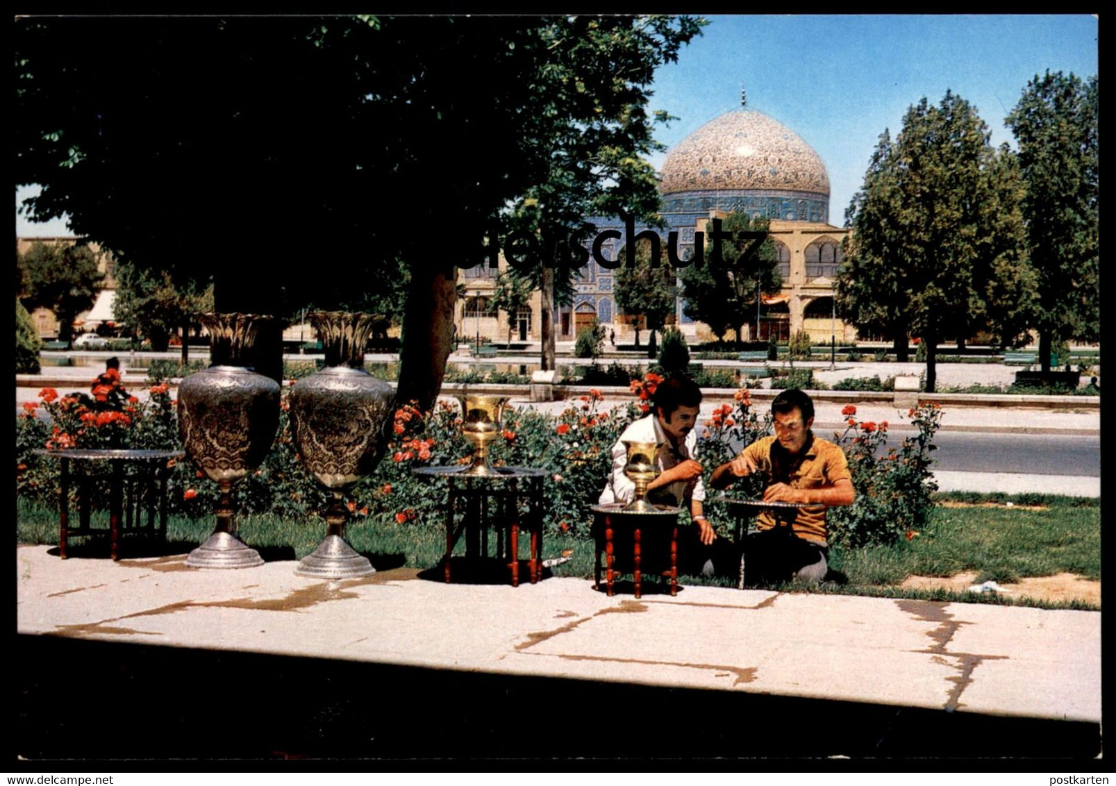 ÄLTERE POSTKARTE ISFAHAN SHEIKH LOTFOLLAH MOSQUE Shikh Lotfolah Iran Persia Moschee Two Men Tea Tee Ansichtskarte Cpa AK - Iran