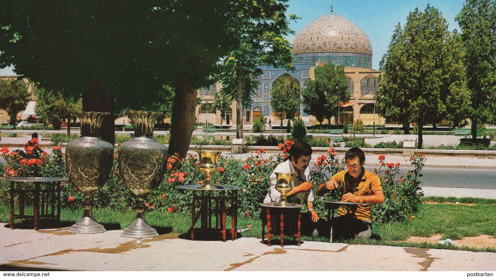 ÄLTERE POSTKARTE ISFAHAN SHEIKH LOTFOLLAH MOSQUE Shikh Lotfolah Iran Persia Moschee Two Men Tea Tee Ansichtskarte Cpa AK - Iran