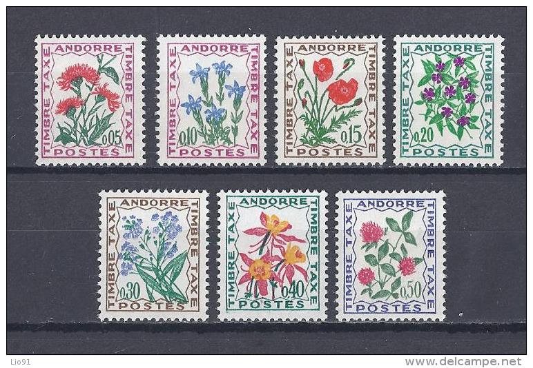 ANDORRE. YT Timbre-Taxe .46/52  Flore. Fleurs Des Champs 1964-71 Neuf ** - Nuovi