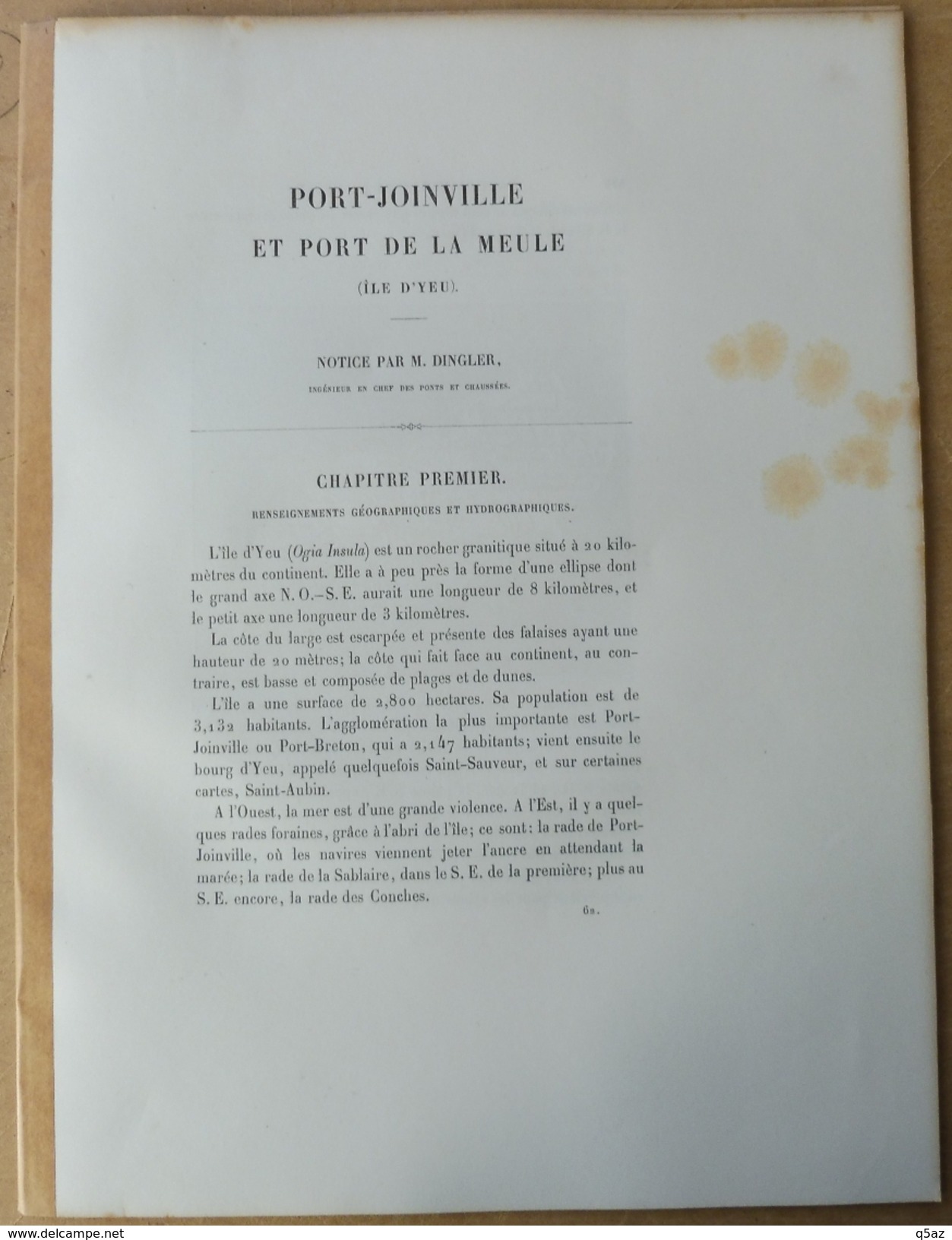 Dpt.1: 1883 - ILE D'YEU - Port De PORT-JOINVILLE Et Port De LA MEULE Port-breton M.Dingler - 1801-1900