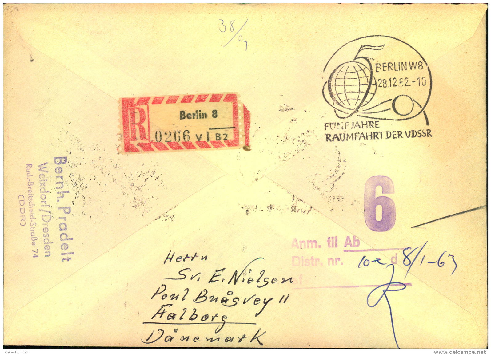 1962, Weltraum Kleinbogen R-LuPo FDC Nach Dänemark - Sonstige & Ohne Zuordnung