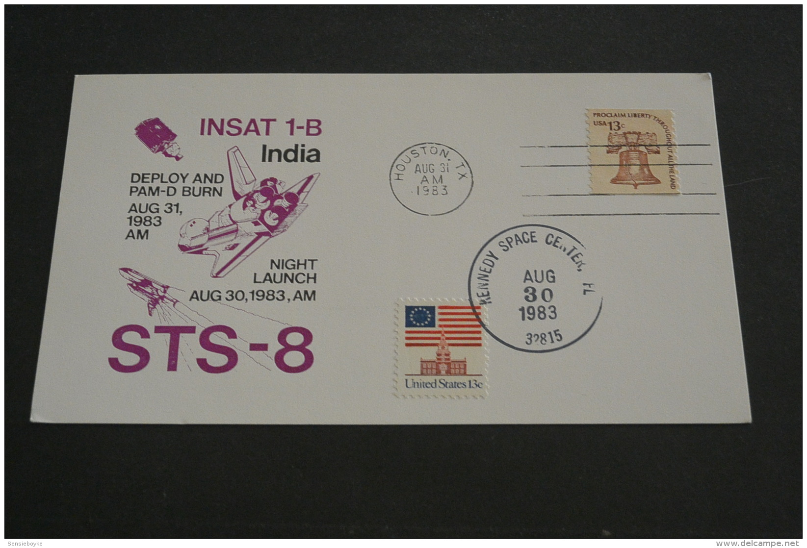 Ru479- FDC  Card- USA-  1983-  INSAT 1-B   -India - - STS-8 - United States