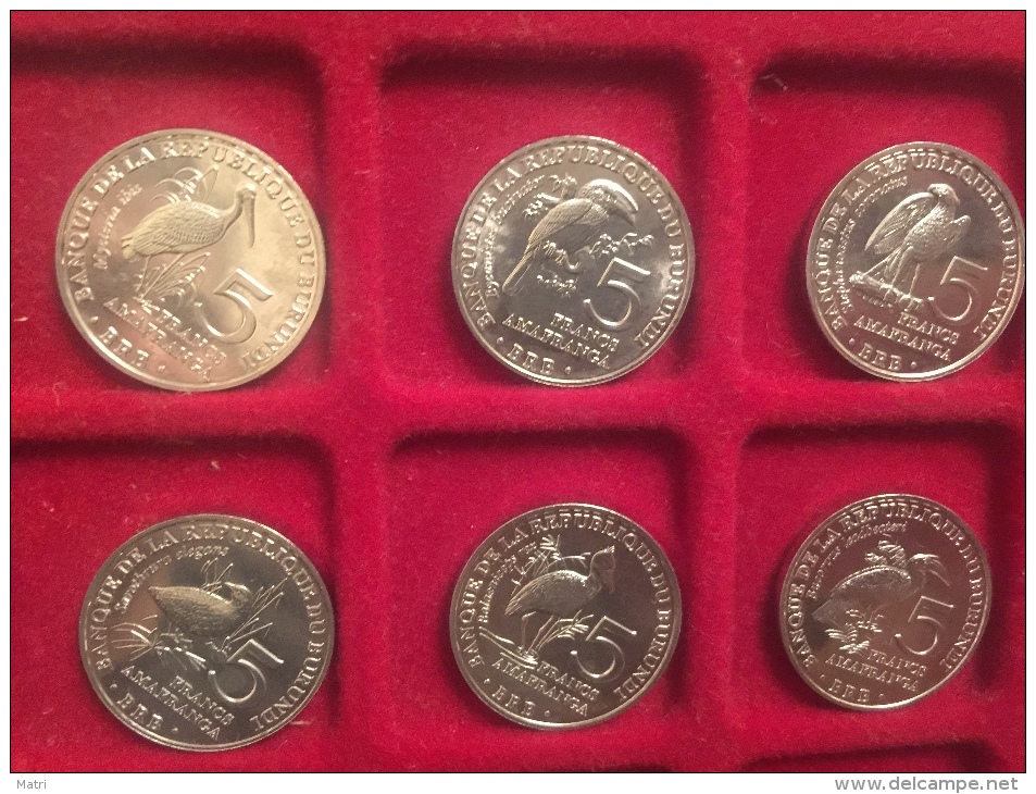 Burundi Set Of 6 Coins (5 Francs - Birds) 2014 UNC - Burundi