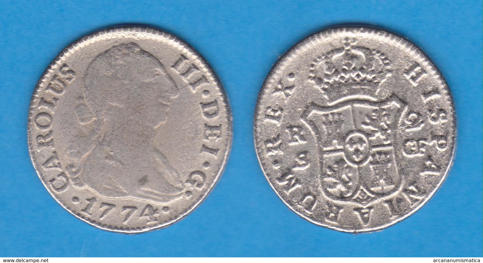 CARLOS III (1.759 - 1.788)  2 REALES  Plata  Sevilla  Réplica  DL-12.040 - Prove & Monete Ribattute