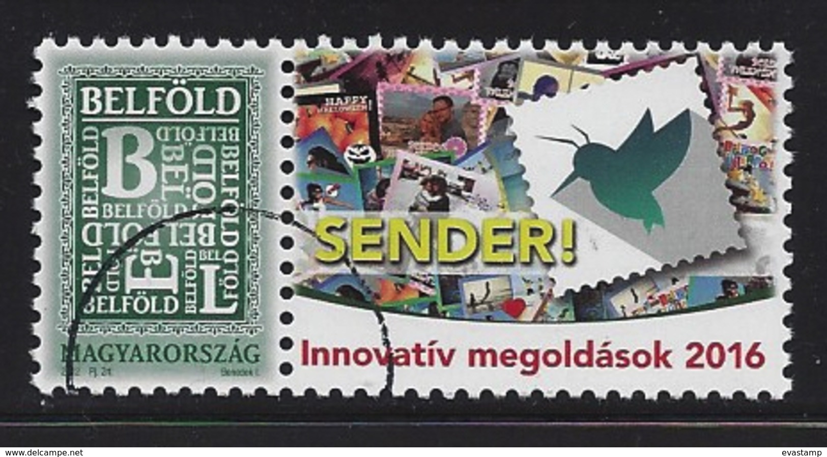 HUNGARY - 2016.  SPECIMEN Personalized Stamp With "Belföld" - Innovative Solutions 2016 : SENDER = E-Postcard Service - Usado