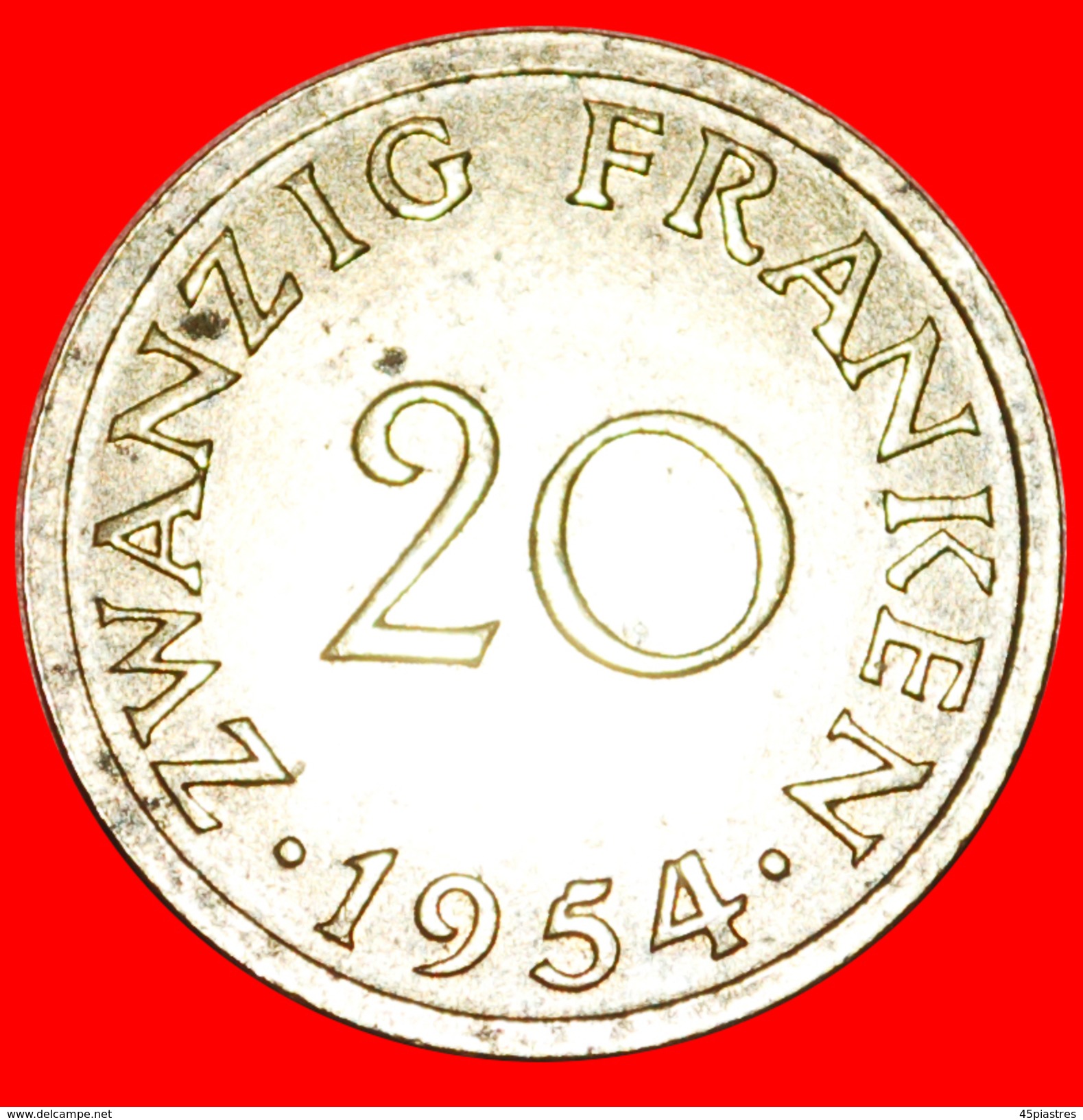 § FRANCE: SAAR &#x2605; 20 FRANCS 1954! LOW START&#x2605; NO RESERVE! - Other & Unclassified