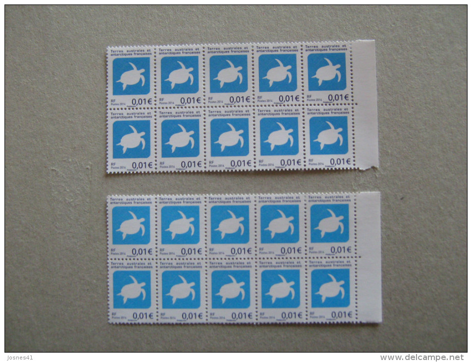 TAAF 2013 SERIE COURANTE  FAUNE  P 677 TORTUE    2 COULEURS DE BLEU - Unused Stamps