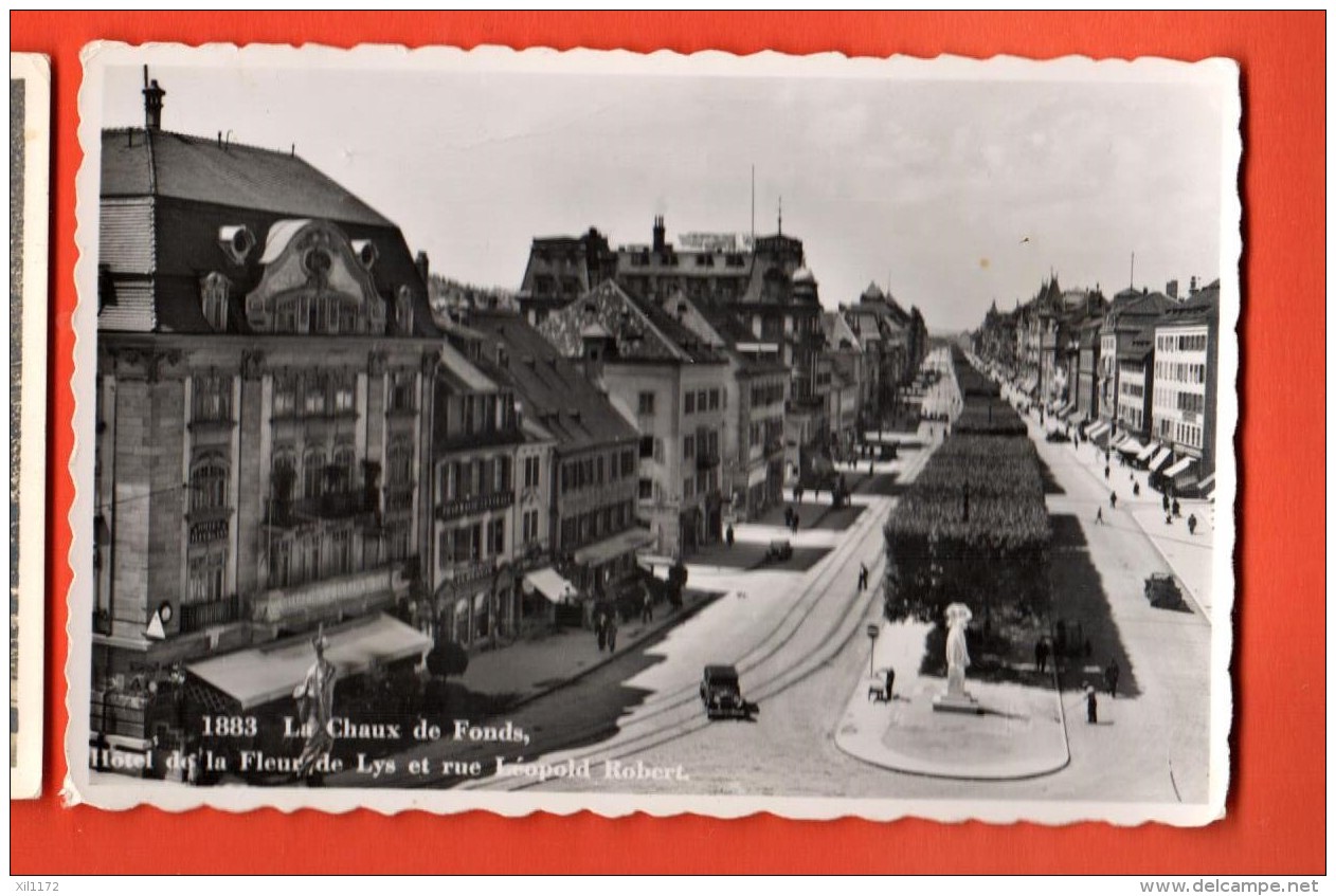 PRR-0C La Chaux-de-Fonds Hotel De La Fleur De Lys Rue Léopold Robert. Tampon Prudence Sur Route Prévient Les Accidents - Autres & Non Classés