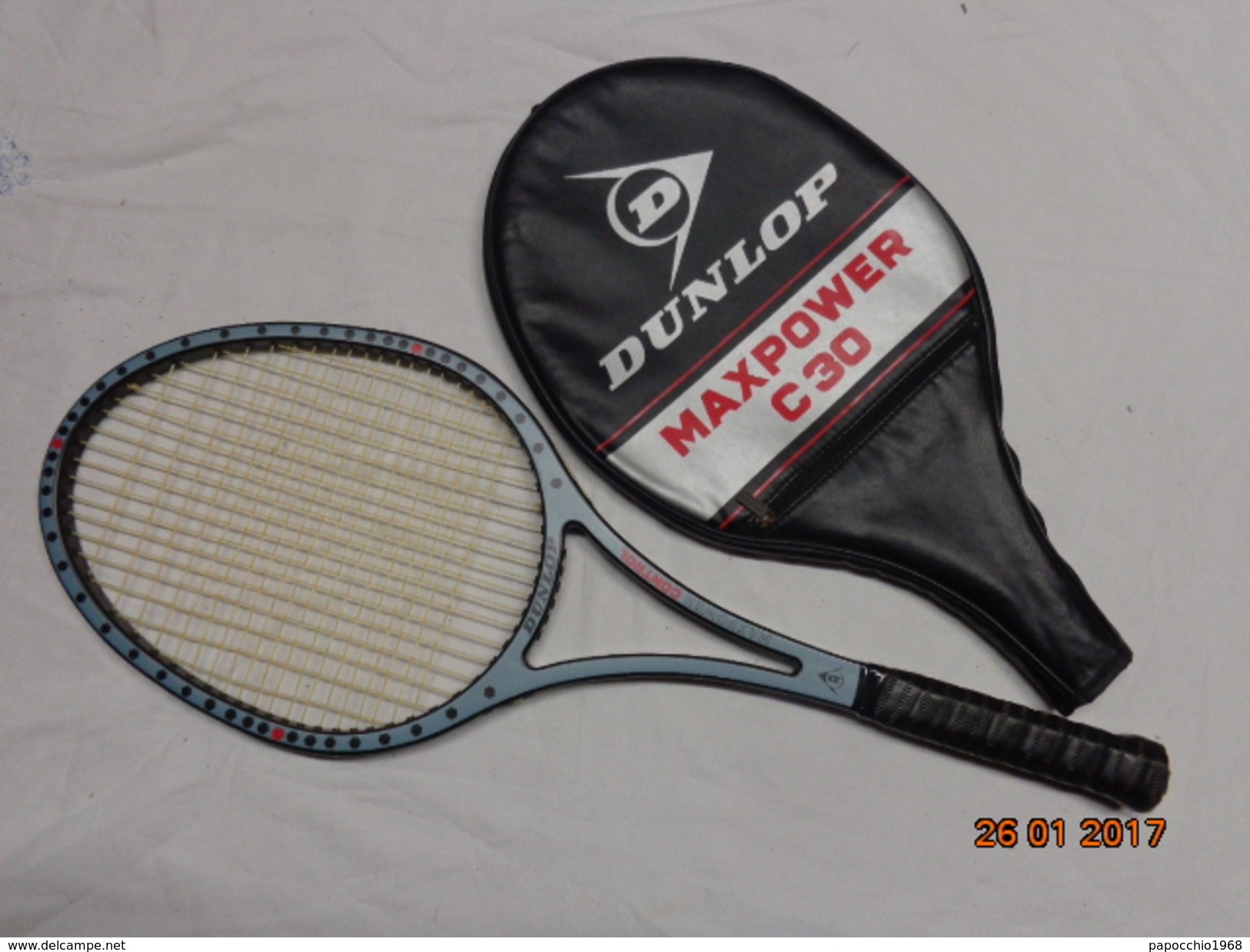 DUNLOP MAXPOWER  RACCHETTA DA TENNIS VINTAGE EPOCA RAQUETTE RACKET - Abbigliamento, Souvenirs & Varie