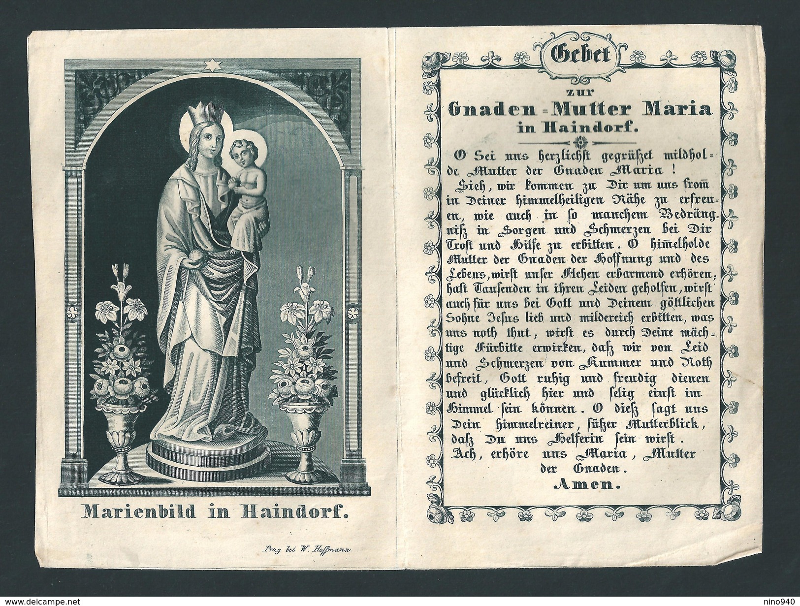 INCISIONE - B.V. MARIA CON GESU' BAMBINO - Mm. 83 X 123 - EPOCA - APRIBILE - Religión & Esoterismo