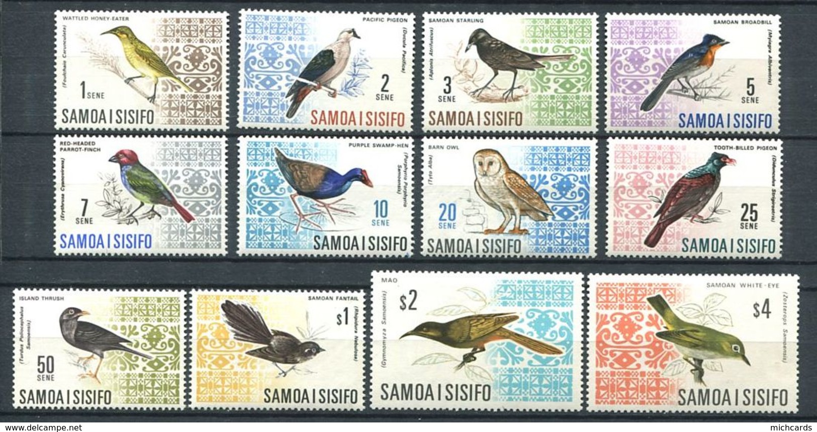 SAMOA 1971 - Yvert 202/11 + 11A/B - Oiseau - Neuf * (MLH) Avec Trace De Charniere - Samoa