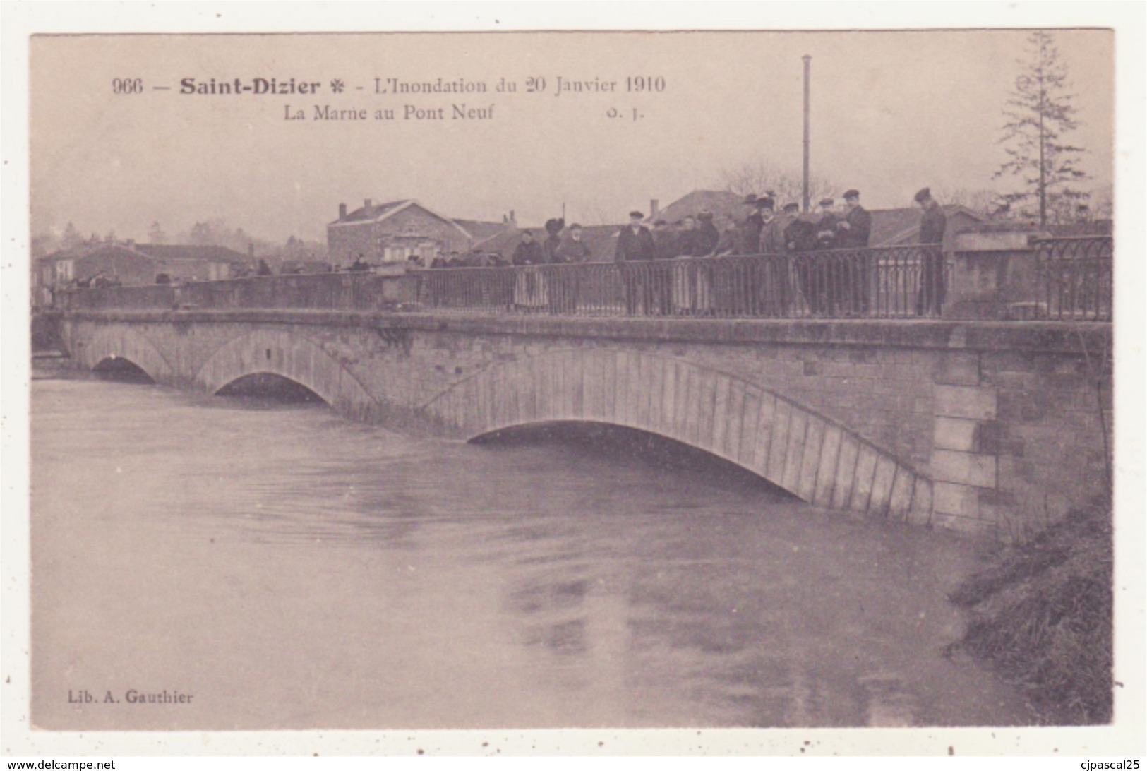 SAINT-DIZIER - L'INONDATION DU 20 JANVIER 1910 - LA MARNE AU PONT NEUF - CPA ANIMEE - Saint Dizier