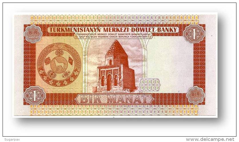 TURKMENISTAN - 1 MANAT - ND ( 1993 ) - Pick 1 - UNC. - Serie AC - 2 Scans - Turkménistan