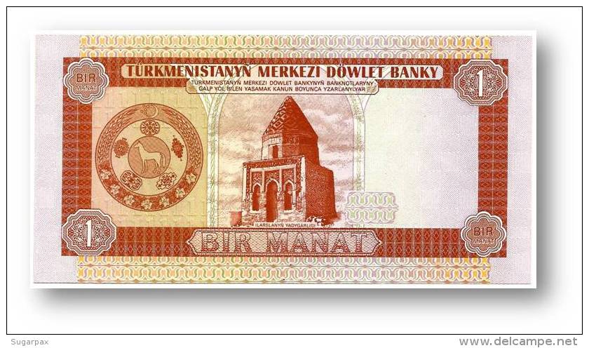 TURKMENISTAN - 1 MANAT - ND ( 1993 ) - Pick 1 - UNC. - Serie AF - 2 Scans - Turkmenistan