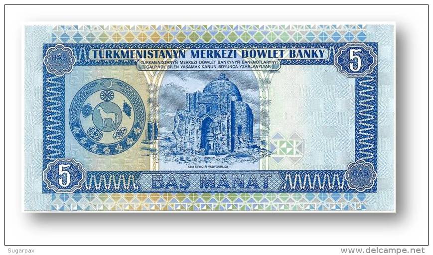 TURKMENISTAN - 5 MANAT - ND ( 1993 ) - Pick 2 - UNC. - Serie AE - 2 Scans - Turkménistan