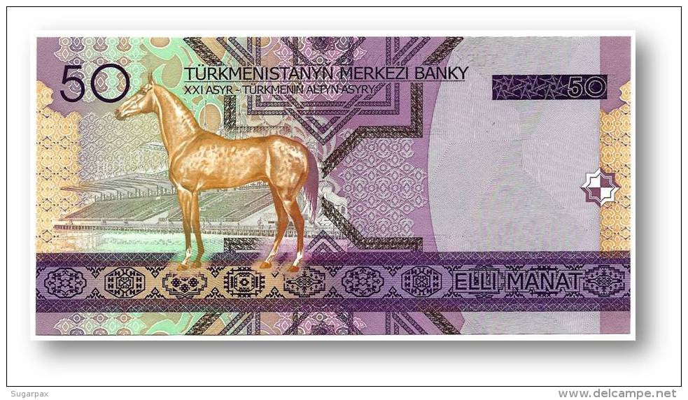 TURKMENISTAN - 50 MANAT - 2005 - Pick 17 - UNC. - Serie AB - 2 Scans - Turkménistan