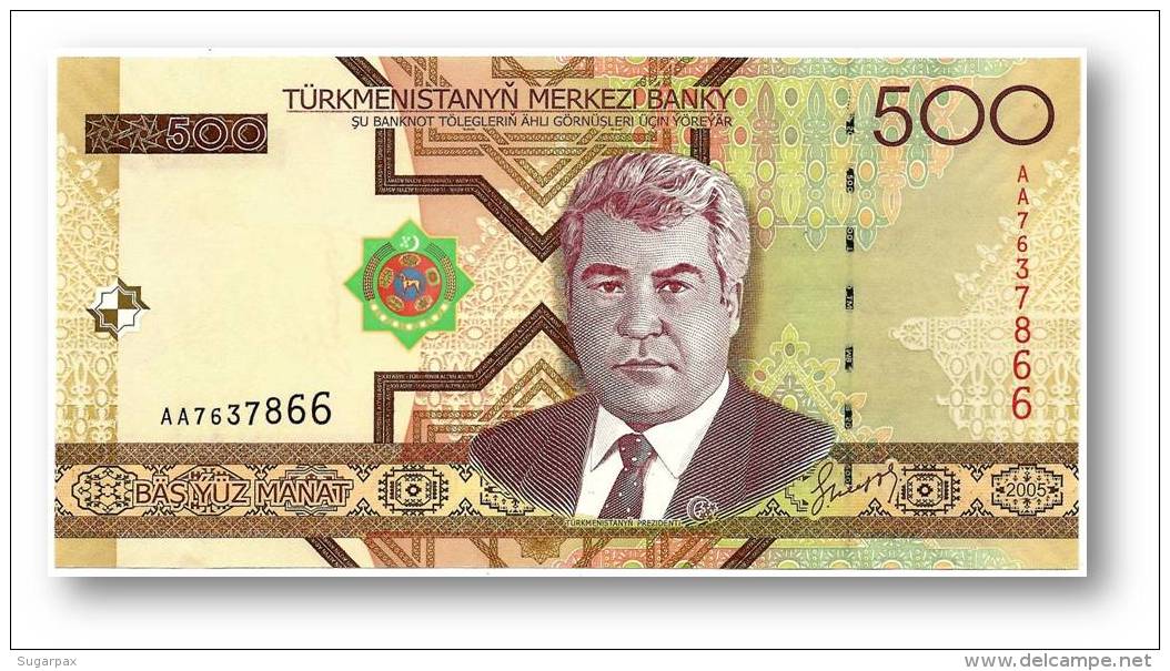 TURKMENISTAN - 500 MANAT - 2005 - Pick 19 - UNC. - Serie AA - 2 Scans - Turkménistan