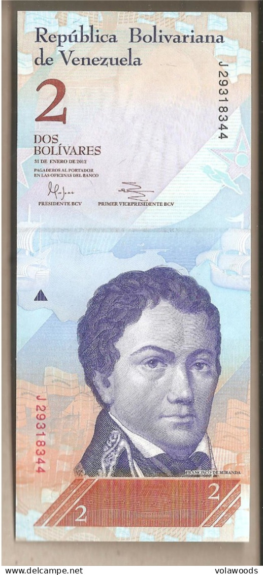 Venezuela - Banconota Non Circolata FdS UNC Da 2 Bolivares P-88d - 2012 #19 - Venezuela