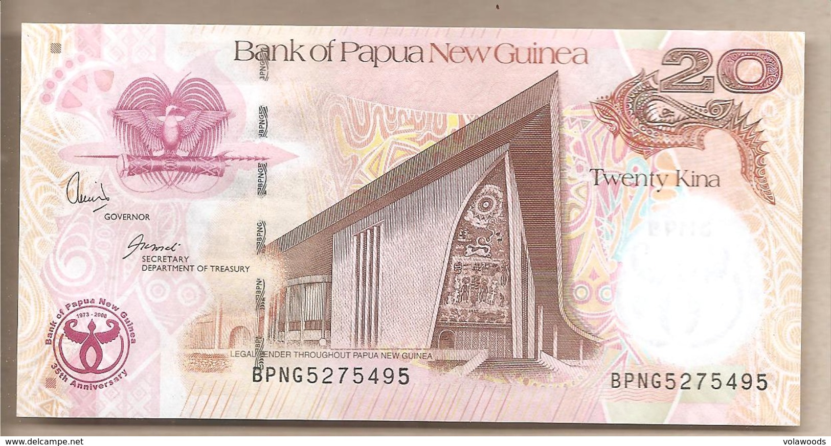 Papua Nuova Guinea - Banconota Non Circolata FdS Da 20 Kina - 2008 - Papua Nuova Guinea