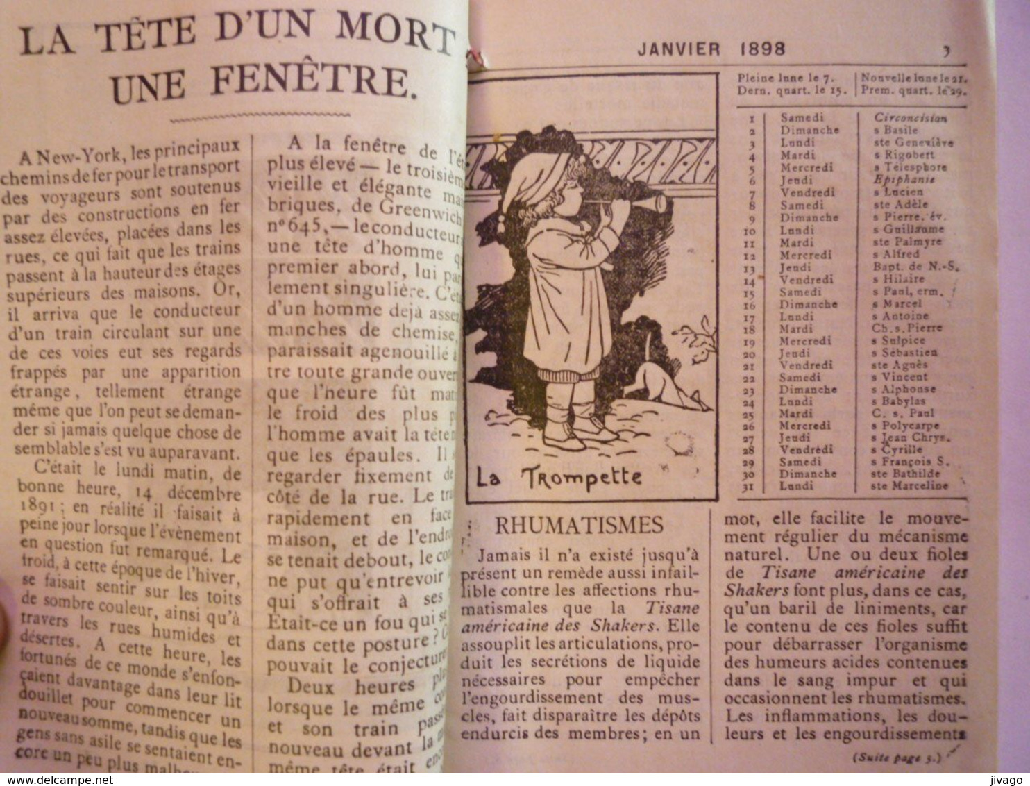 CALENDRIER  1898  De 32 Pages Avec Récit  "Ce Que Le Conducteur D'un Train Aperçut De Sa Fenêtre" - Formato Piccolo : ...-1900