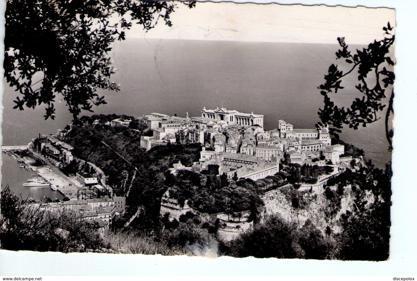 S2302 Small Postcard - Monaco, Vue Sur Le Rocher Et Le Port  + NICE TIMBRE 1954 - Altri & Non Classificati