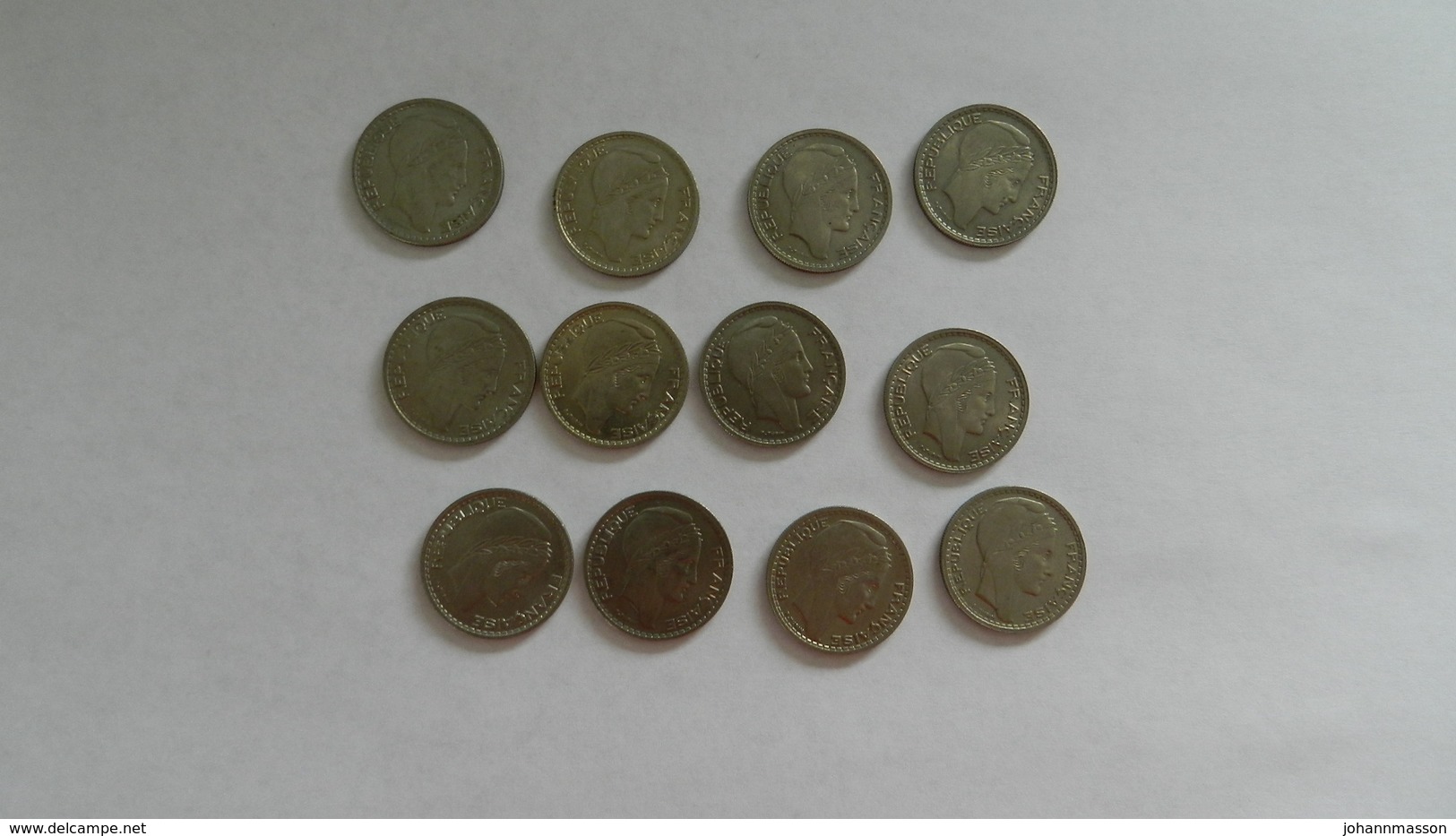 Lot De 12 Monnaies  - 10 Francs Turin 1947  Trés   Bon Etat - Vrac - Monnaies