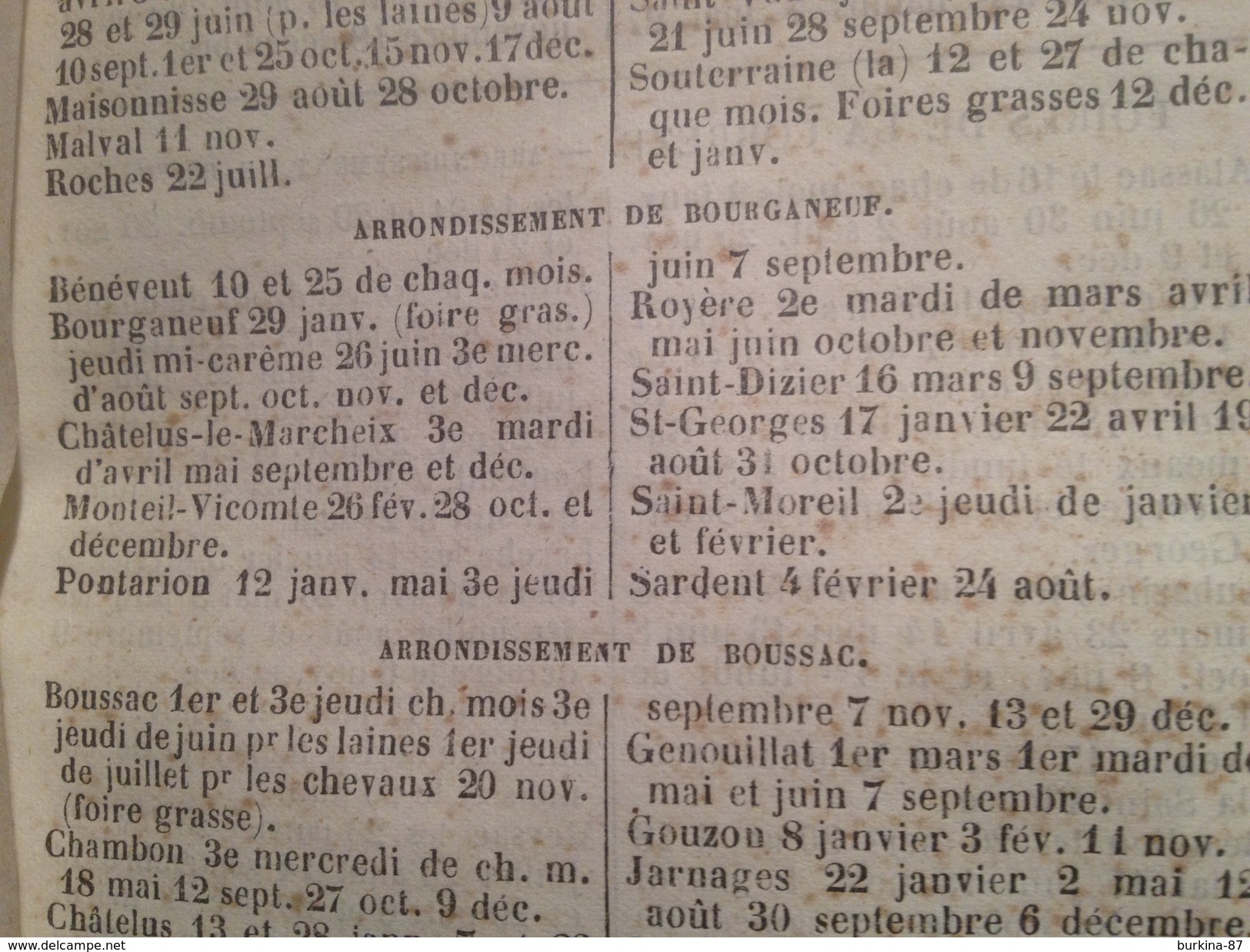 ALMANACH  LIMOUSIN , 1865, LIMOGES ,DUCOURTIEUX LIBRAIRE EDITEUR - Tamaño Pequeño : ...-1900