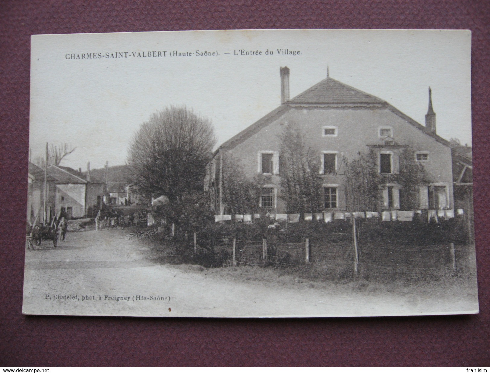 CPA 70 CHARMES SAINT VALBERT Entrée Du Village SEPIA ANIMEE Petit Plan Canton JUSSEY - Autres & Non Classés