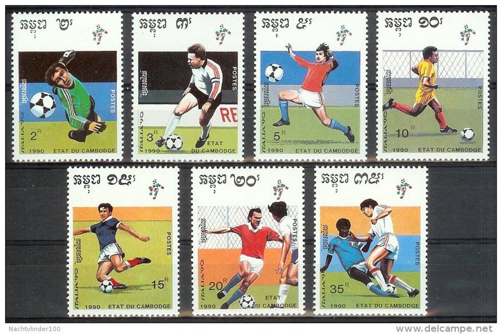 Mua047 SPORT WK VOETBAL SOCCER WORLD CHAMPIONSHIP FOOTBALL FUSSBALL WELTMEISTERSCHAFT CAMBODGE CAMBODJA 1990 PF/MNH - 1990 – Italië