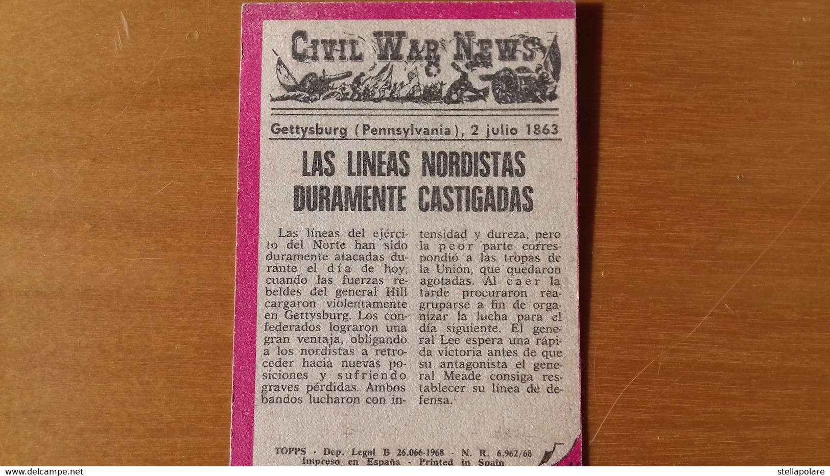 SPANISH CIVIL WAR NEWS - TOPPS PRINTED IN SPAIN - 46 - BUBBLE GUM CARD - SIXTIEES - Other & Unclassified