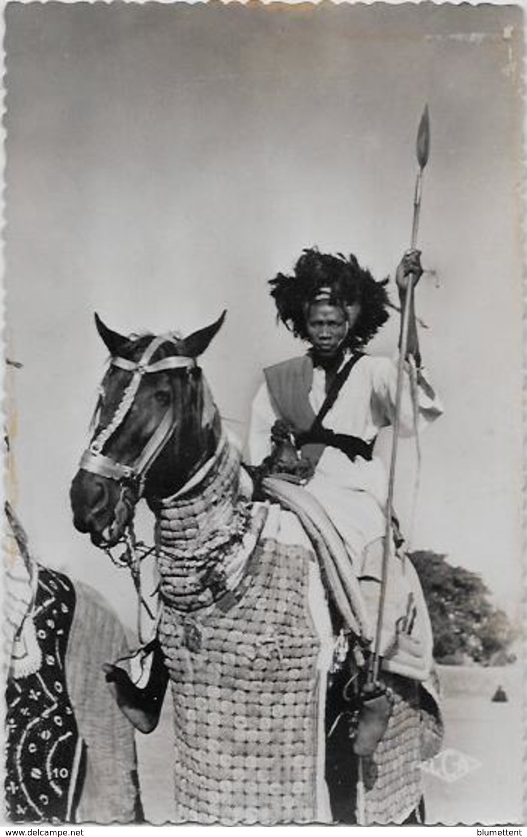 CPSM TCHAD Afrique Noire écrite Type Cavalier Foulbé Du Sultan De Binder - Tchad