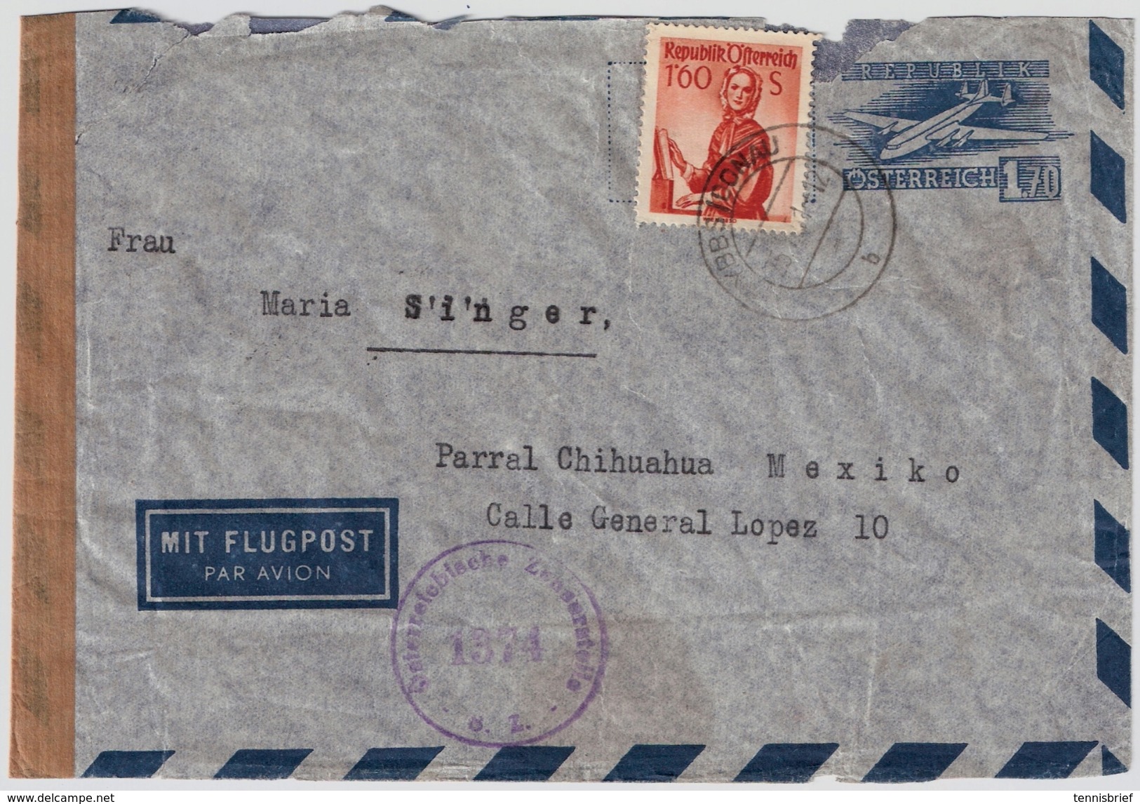 1951, Luftpost Nach Mexico, R! , #7264 - Briefe U. Dokumente