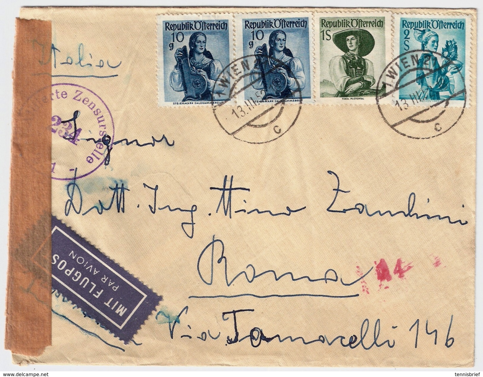 1952, Luftpost Nach Italien!selt. Luftpost Destination !, #7265 - Briefe U. Dokumente