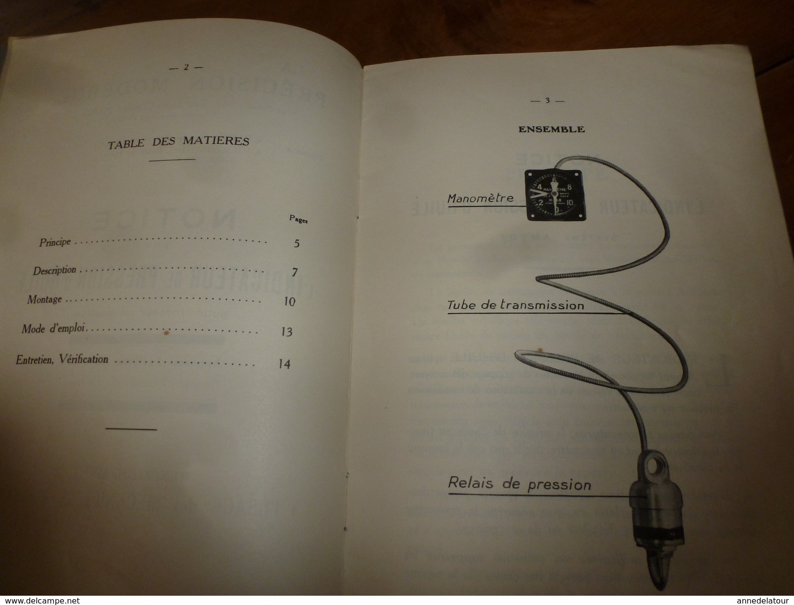 1937 Notice Indicateur De Pression D'huile AMYOT Sur Moteur D'avion, à L'usage Des Mécaniciens De L'aviation - Vliegtuig