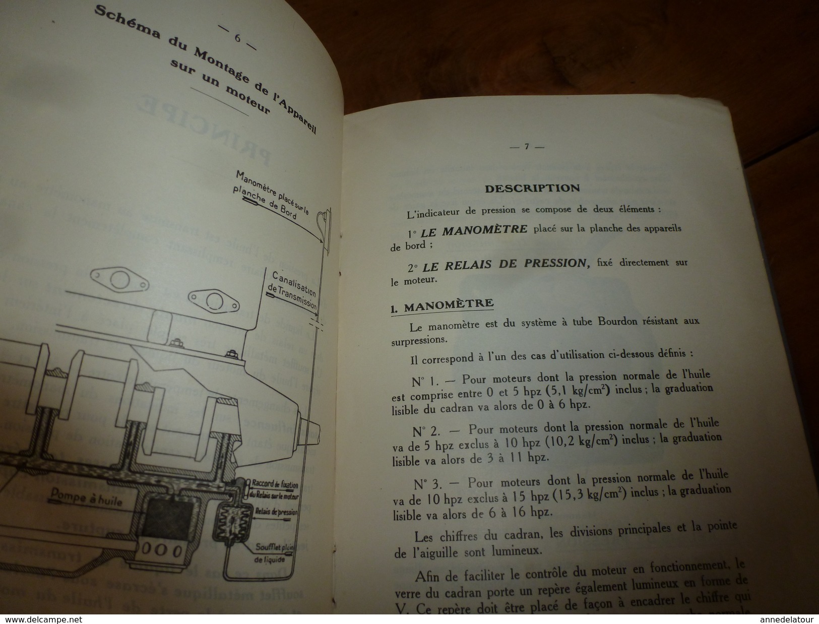 1937 Notice Indicateur De Pression D'huile AMYOT Sur Moteur D'avion, à L'usage Des Mécaniciens De L'aviation - AeroAirplanes