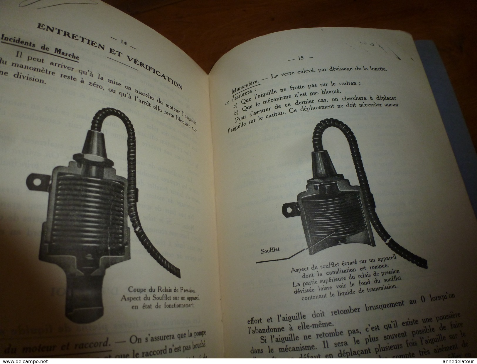 1937 notice indicateur de pression d'huile AMYOT sur moteur d'avion, à l'usage des mécaniciens de l'aviation