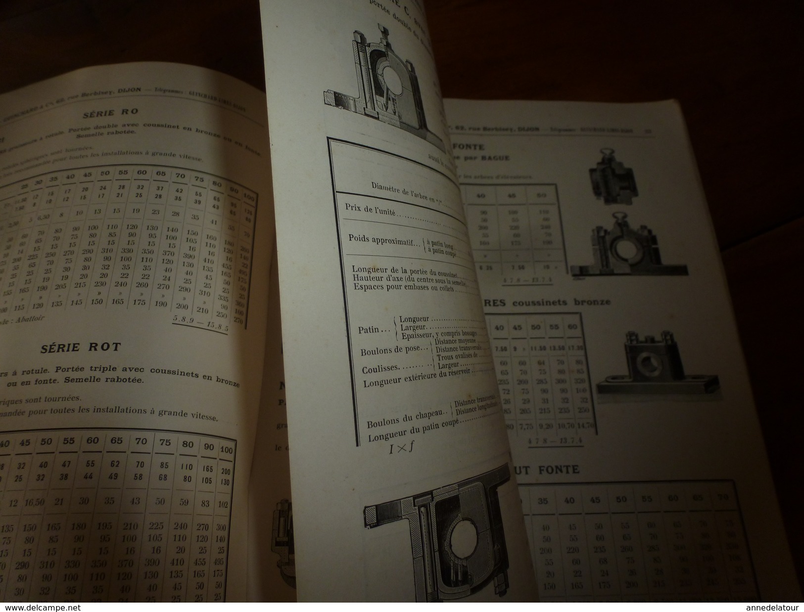 1920  GUINCHARD & Cie à Dijon :Catalogue N° 3 Organes de Transmission,Machines-Outils,Poulies Arbres verticaux et horiz.