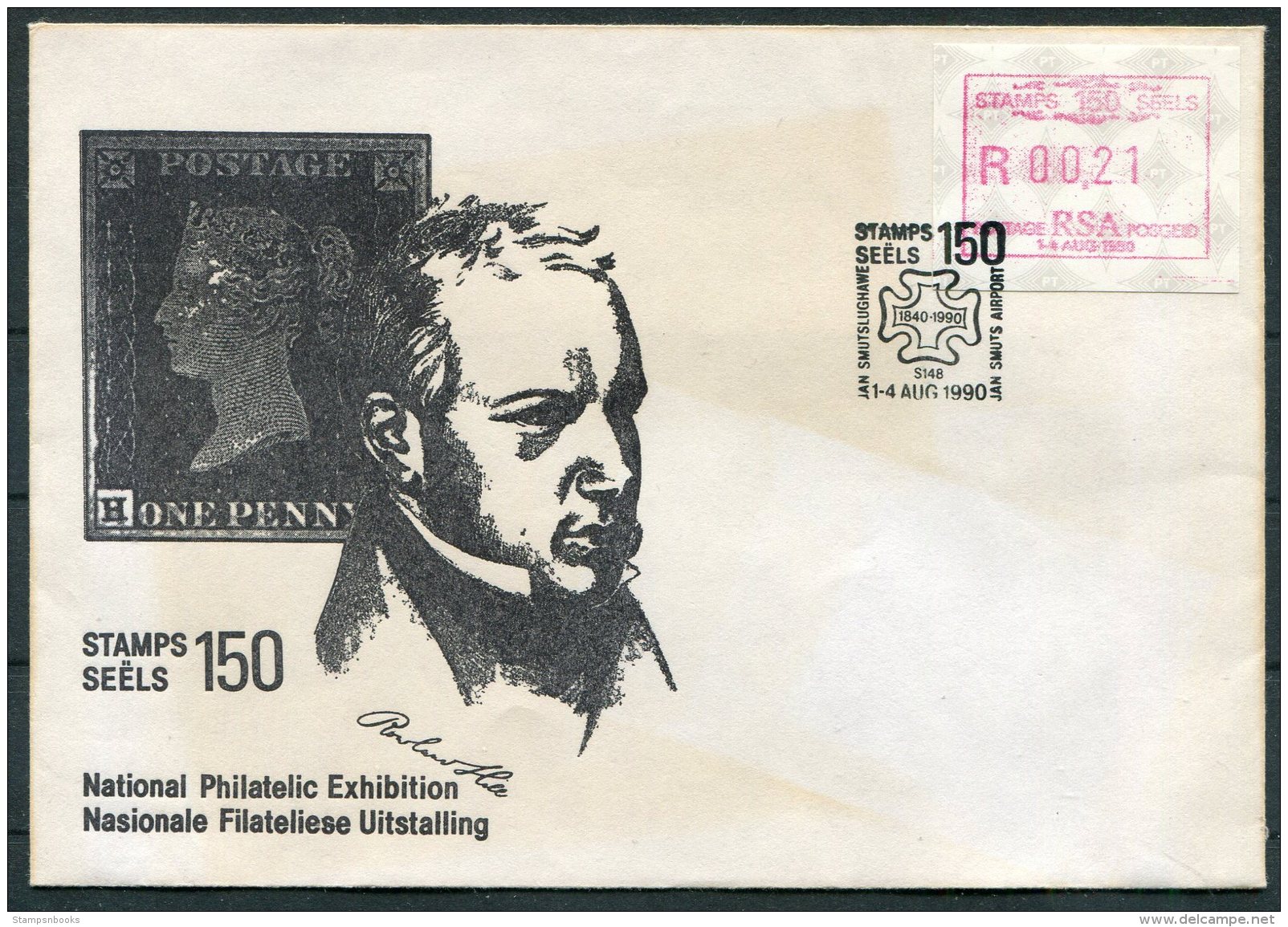 1990 South Africa Frama Stamps 150th Anniversary Penny Black, Rowland Hill. Mint, Used + Cover - Automatenmarken (Frama)